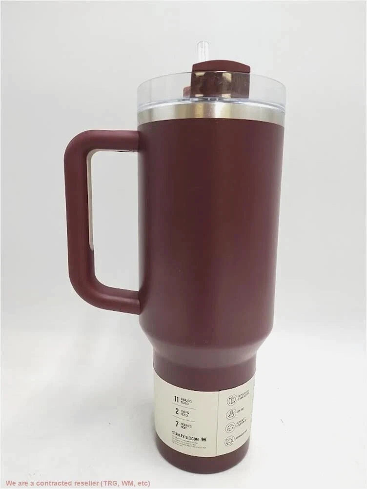 Stanley Quencher H2.0 FlowState Tumbler 40oz (1.18L) – Cabernet Red Insulated Stainless Steel Cup with Handle & Straw