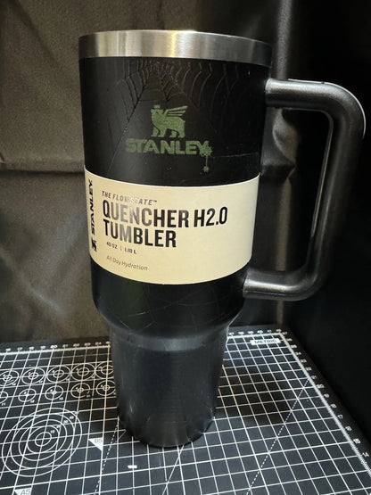 Stanley Style Spiderweb Tumbler 40oz (1.18L) – Double Wall Vacuum Insulated Stainless Steel Cup with Handle & Straw