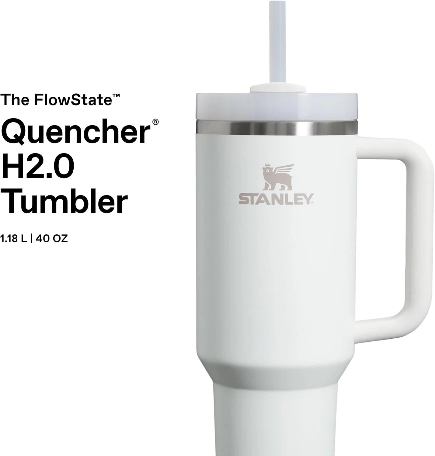 Stanley 1913 Quencher H2.0 FlowState Tumbler 1.2L – Vacuum Insulated Travel Mug with Handle & Straw