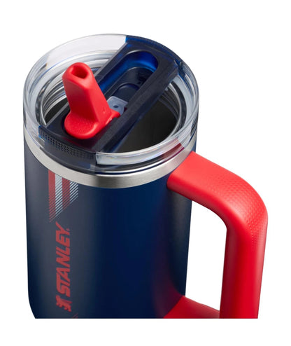 STANLEY Quencher ProTour Flip Straw Tumbler 30oz (887ml) – Team Navy Red Leakproof Insulated Cup with Handle & Straw