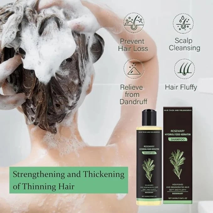 Rosemary Hair Growth Shampoo with Hydrolyzed Keratin – Strengthening & Nourishing Hair Care